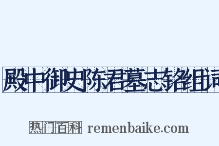 殿中御史陈君墓志铭组词是什么意思的图片